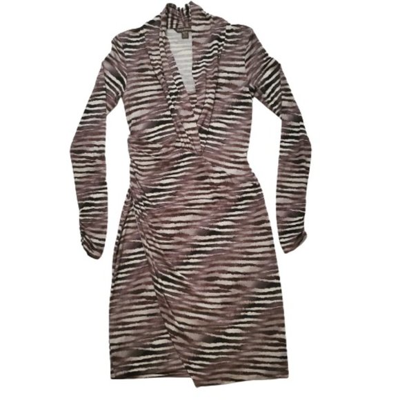 Tommy Bahama Women's Tiger Tide Animal Print V-Neck Long Sleeve Dress Size XS/TP - Picture 3 of 16